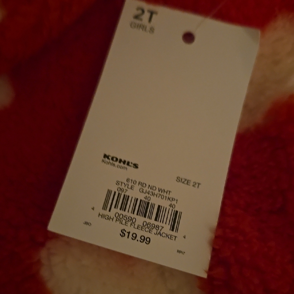 Red Heart Pattern Fleece Jacket - Picture 3 of 6